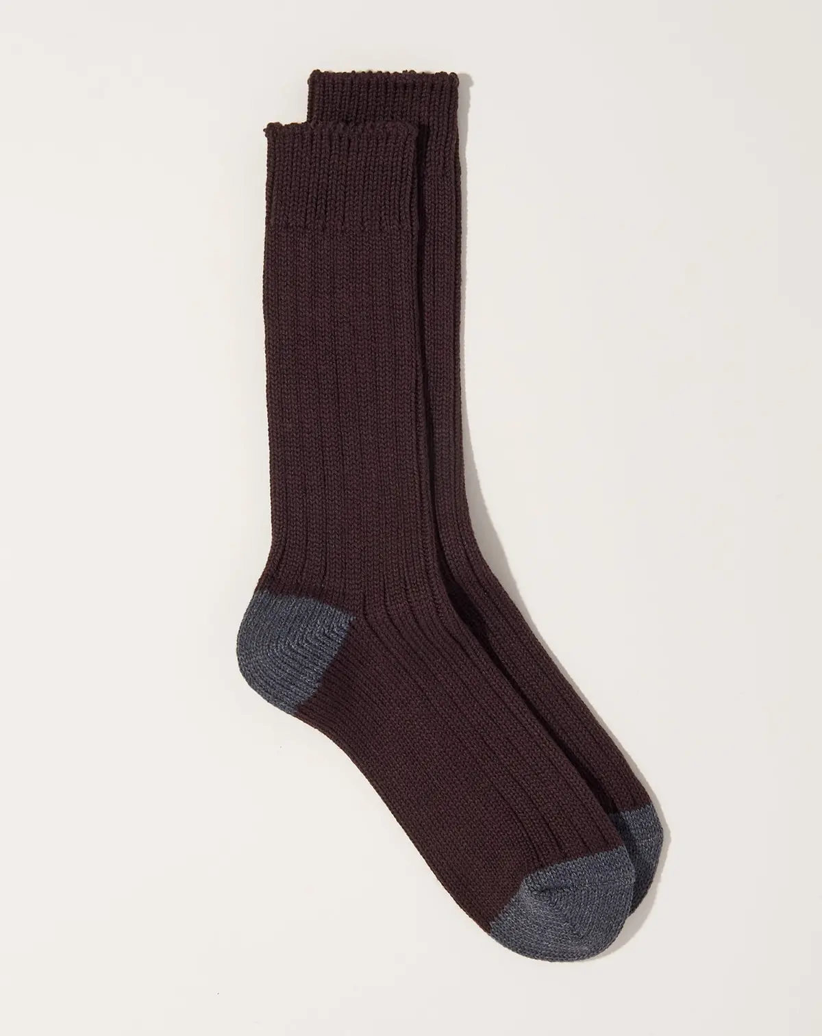 Luxurious Cotton Ribbed Socks In Brown 1