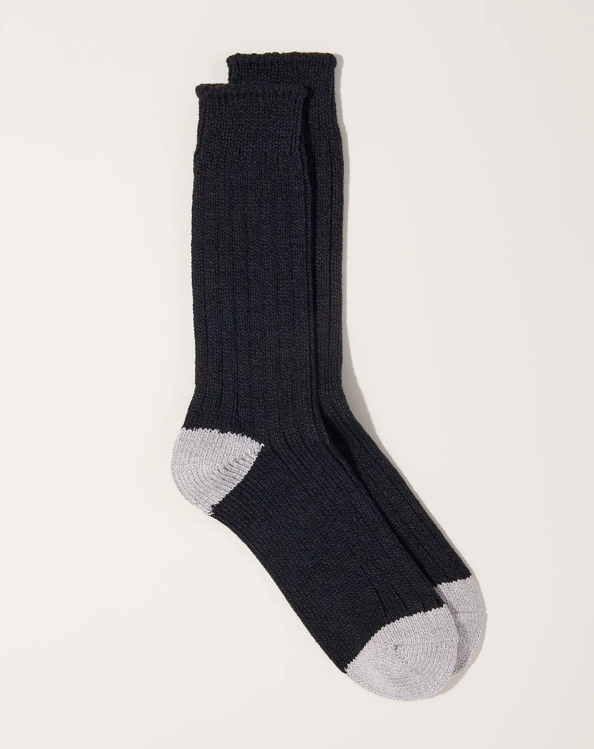 Luxurious Cotton Ribbed Socks In Charcoal 1