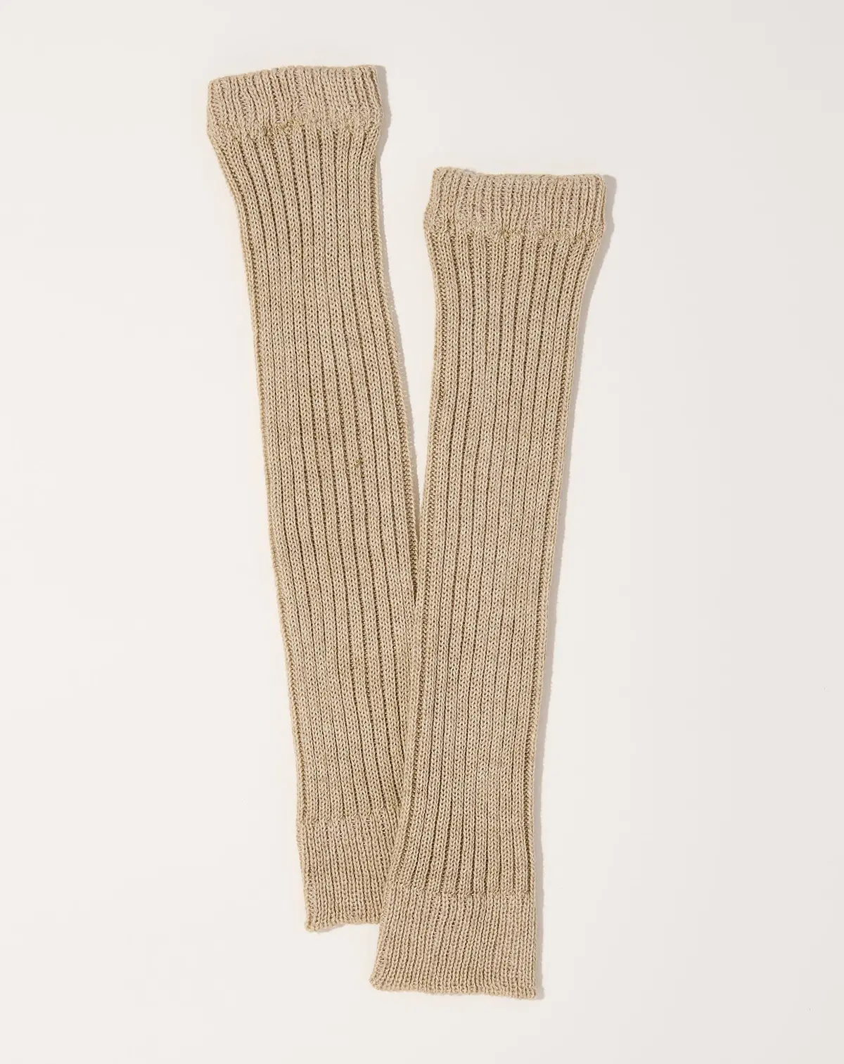 Memeri Cashmere Cotton Arm & Leg Warmers In Beige 1