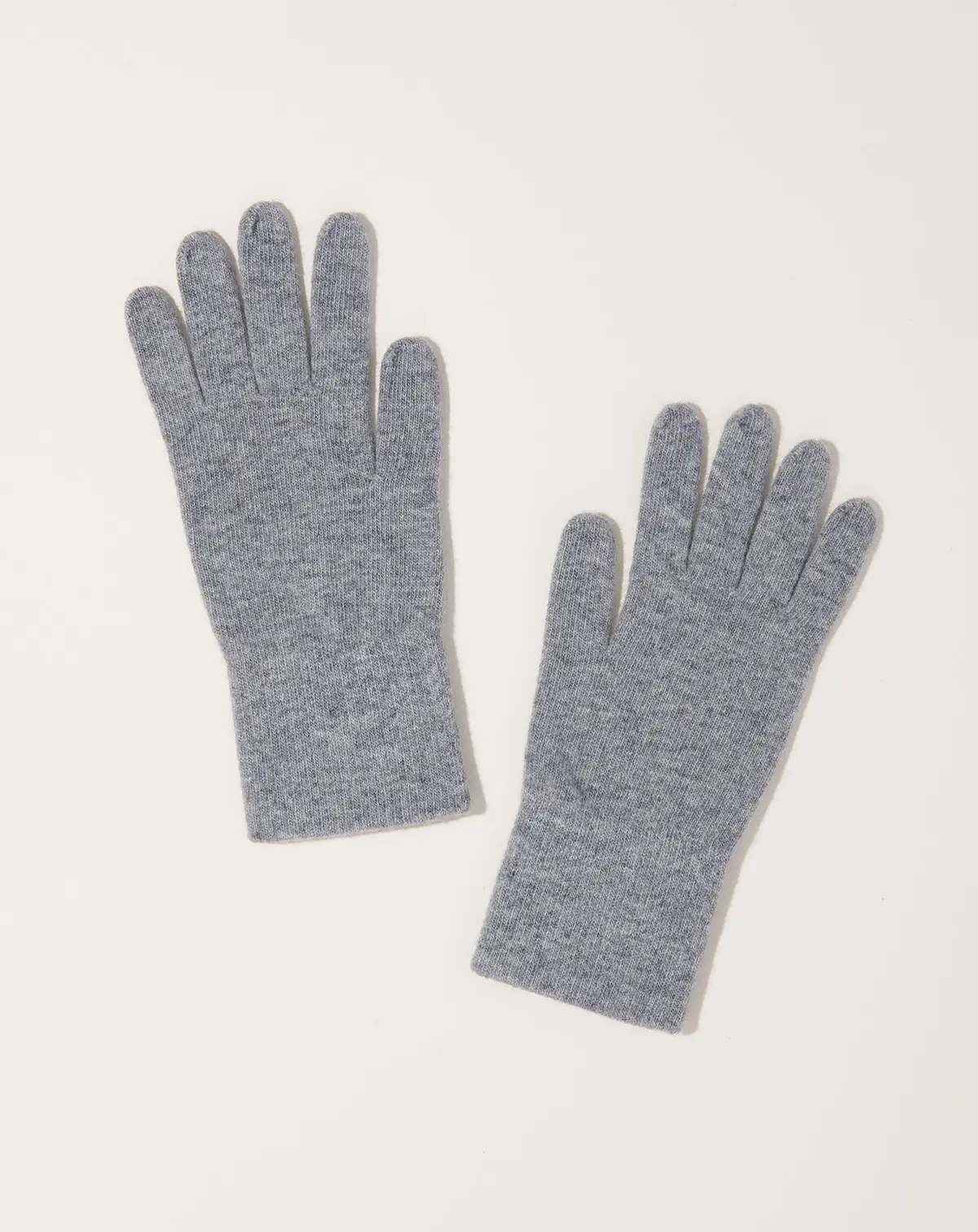 Merino Wool Gloves In Light Grey 1