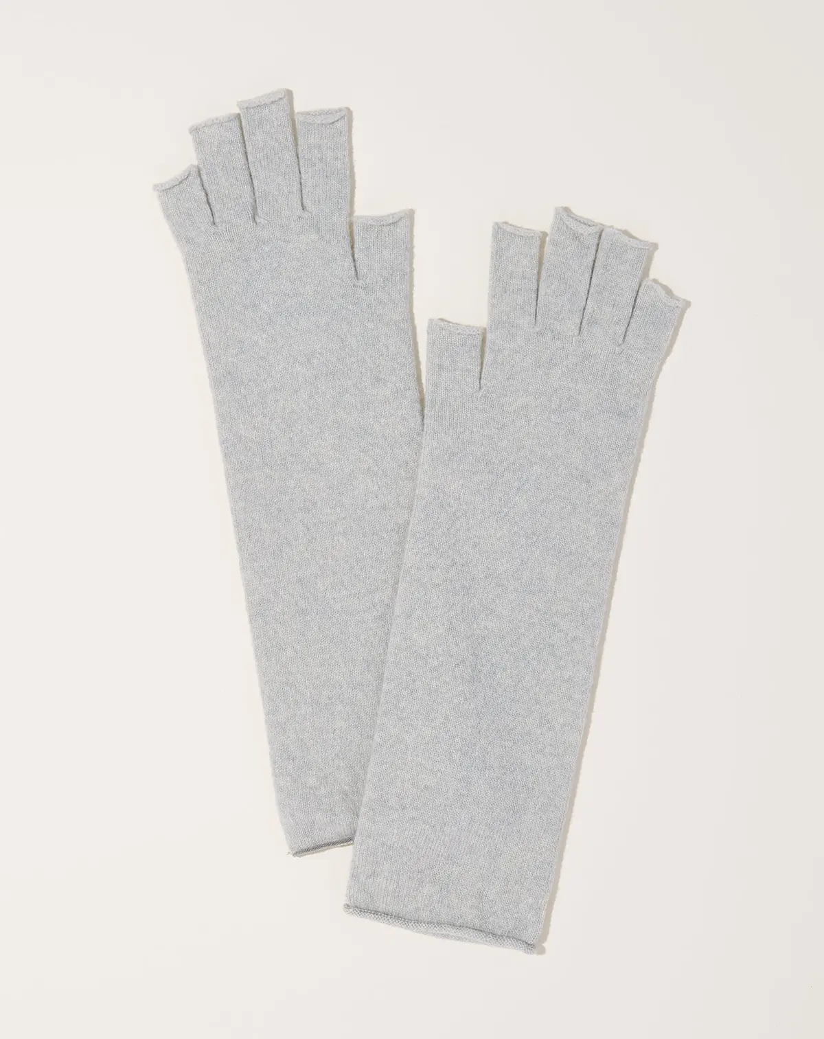 Wool Arm Warmers In Light Grey 1