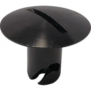 Behrents Dzus Button, 7/16" X 0.500", Big Head Aluminium, Black, 10 Pack 1