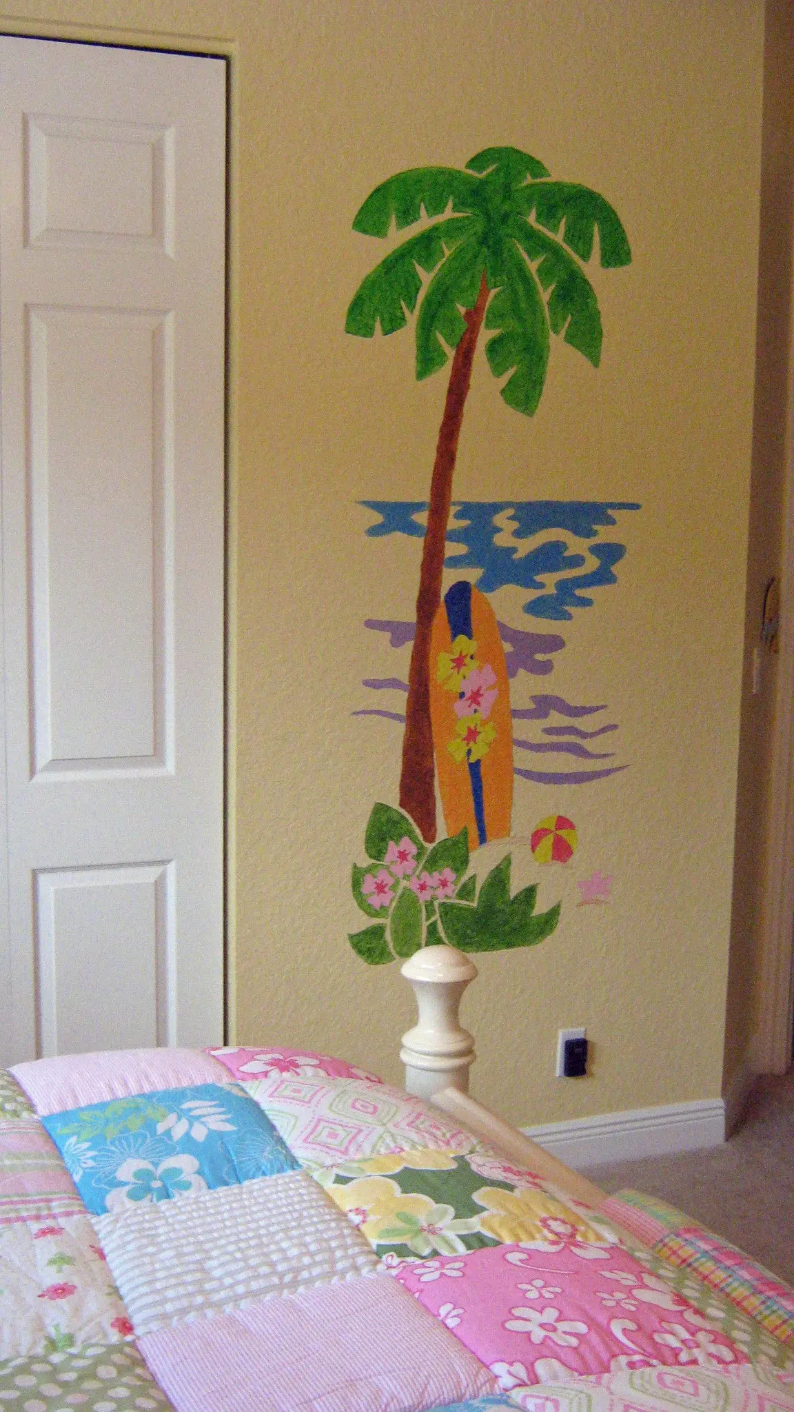 Palm Tree & Surfboard Paint-By-Number Wall Mural 2