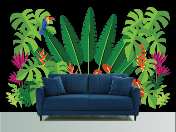 Rainforest Retreat Paint-By-Number Mural 1