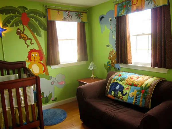 Elephant & Leopard Doorhugger Paint-By-Number Mural 2