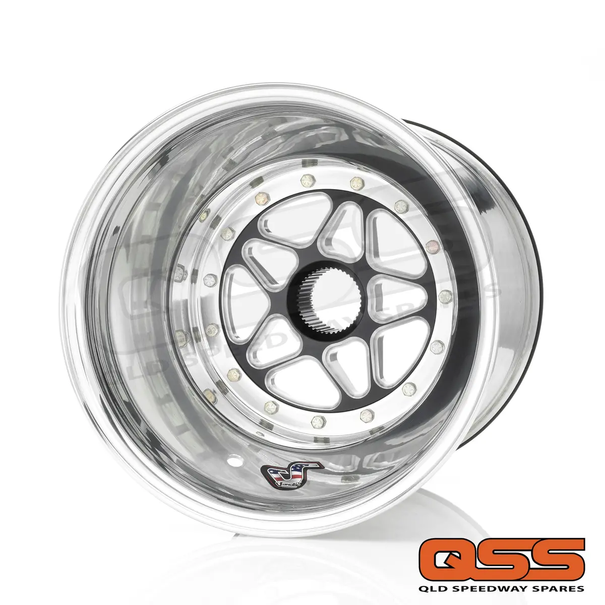Sander Engineering 15-156-Si1 Splined Mount Sprintcar Rear Wheel 15" X 15" X 6" With Inside #1 Beadlock 1