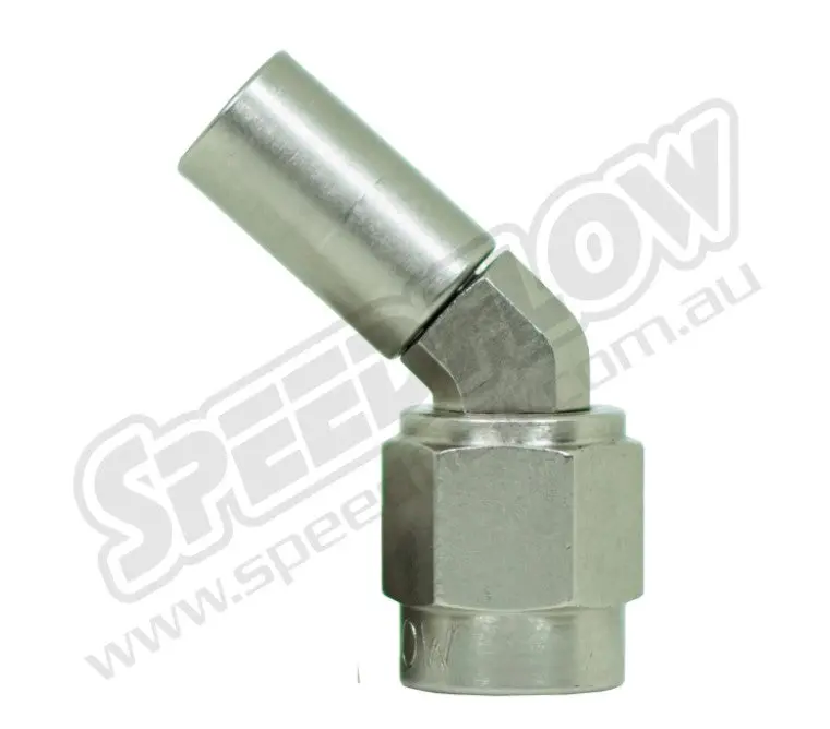 Speedflow 520 Crimp Series Steel 45 Degree Hose End 1