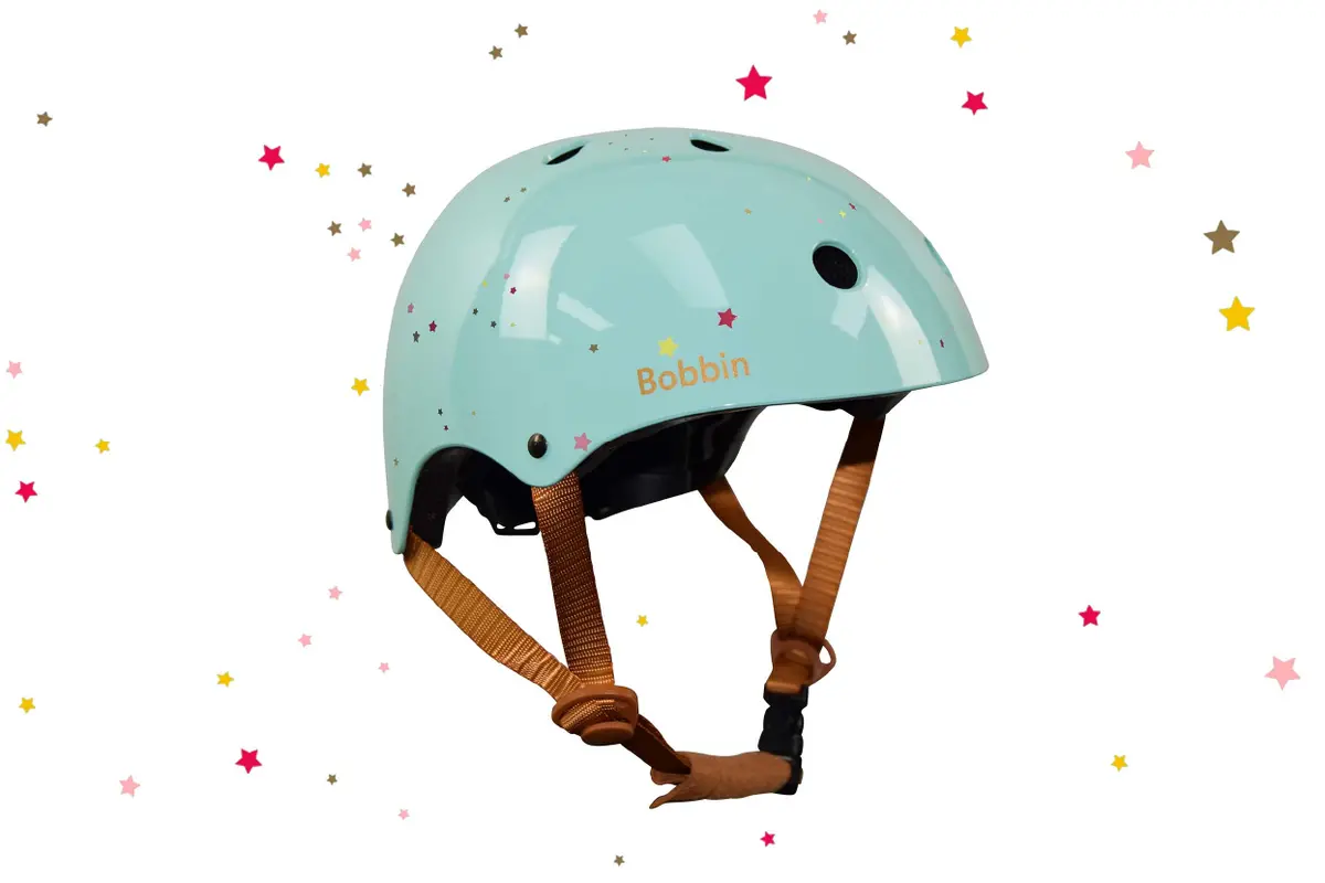 Starling Bike Helmet Green With Multi Stars 1