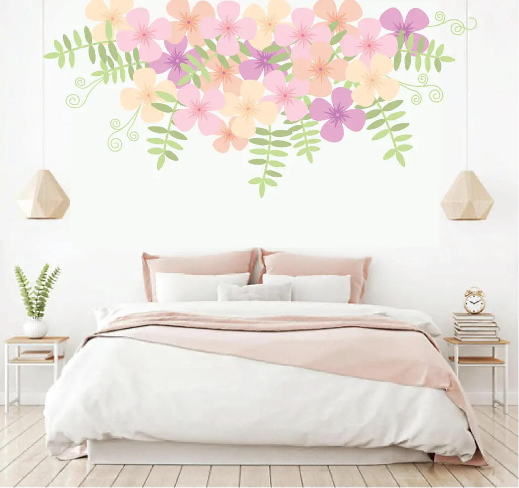 Sweet Pea Cascade Paint-By-Number Mural 1