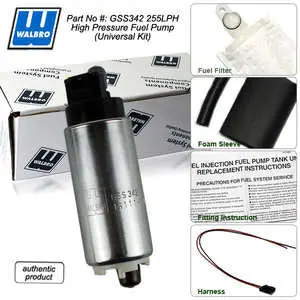 Walbro 255 In Tank Fuel Pump With Setup Kit (Universal Kit) 1