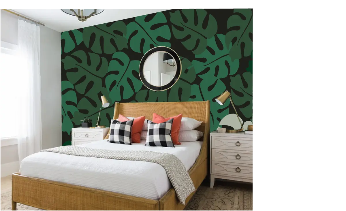 Large Tropical Leaves- Paint By Number Mural 1