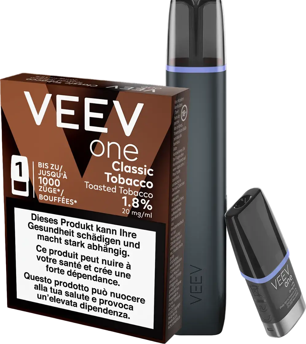 Veev Starter Kit Blue Raspberry + Classic Tobacco Pod 1