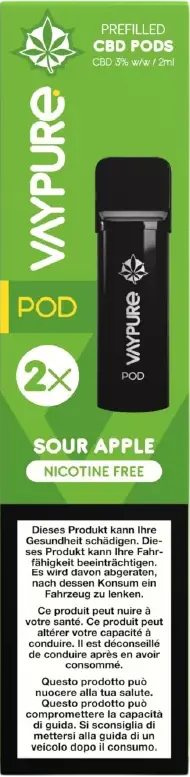 Vaypure Sour Apple Cbd 2Ml 2Pods 1
