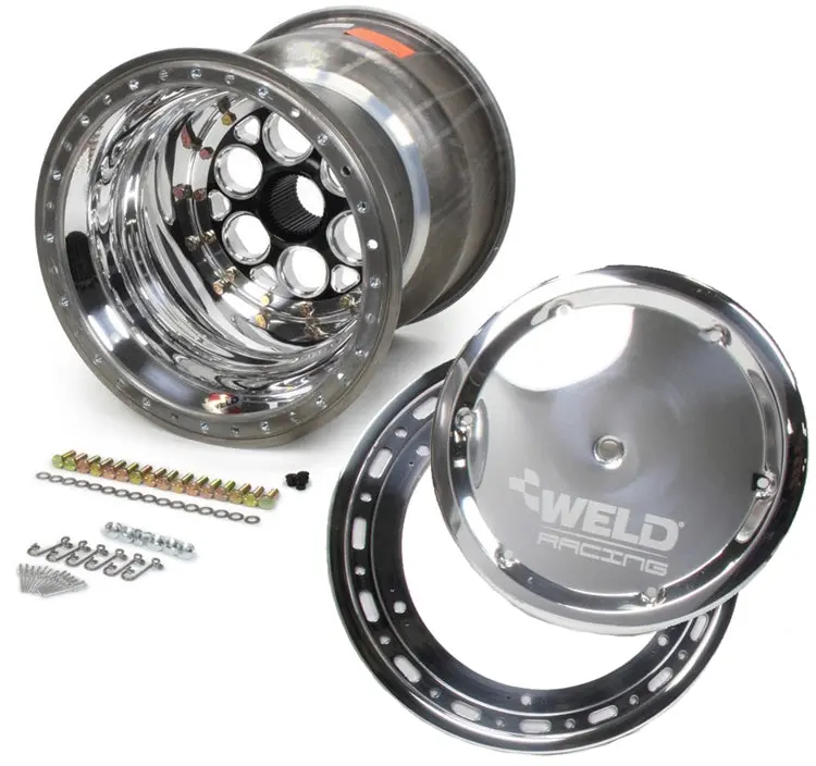 Weld Right Rear Wheel 15" X 17" X 6" With Bead Lock - 6 Dzus Cover - Black Hub 1
