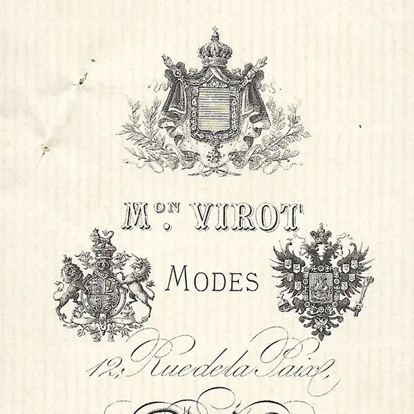 Virot - Document De La Maison De Modes, 12 Rue De La Paix À Paris (1898) 2