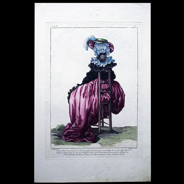 Gallerie Des Modes Et Costumes Français, 1778-1787, Gravure N° Eee 310, La Jeune Elvire Par Watteau (1786) 1