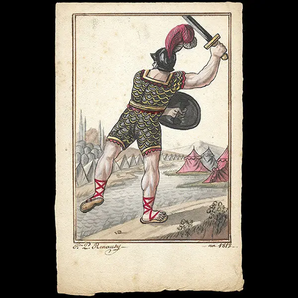 Costumes Militaires - Ensemble De 10 Dessins À L'aquarelle De Renausy (1812-1814) 1