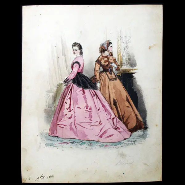 Dessin D'hippolyte Pauquet Pour Le Petit Courrier Des Dames (1864) 1