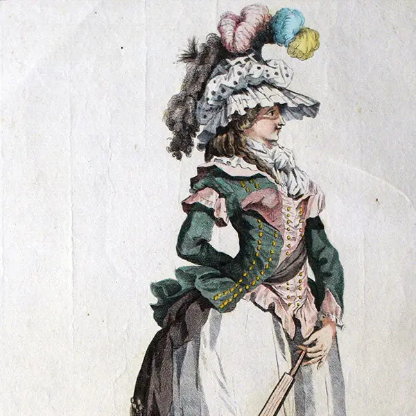 Gallerie Des Modes Et Costumes Français, 1778-1787, Gravure N° && 277, La Prudente Amazone Par Watteau (1784) 2
