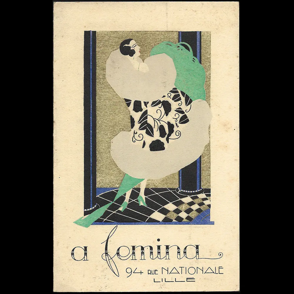 A Femina - Invitation Illustrée De La Maison De Couture, 94 Rue Nationale À Lille (1925) 1