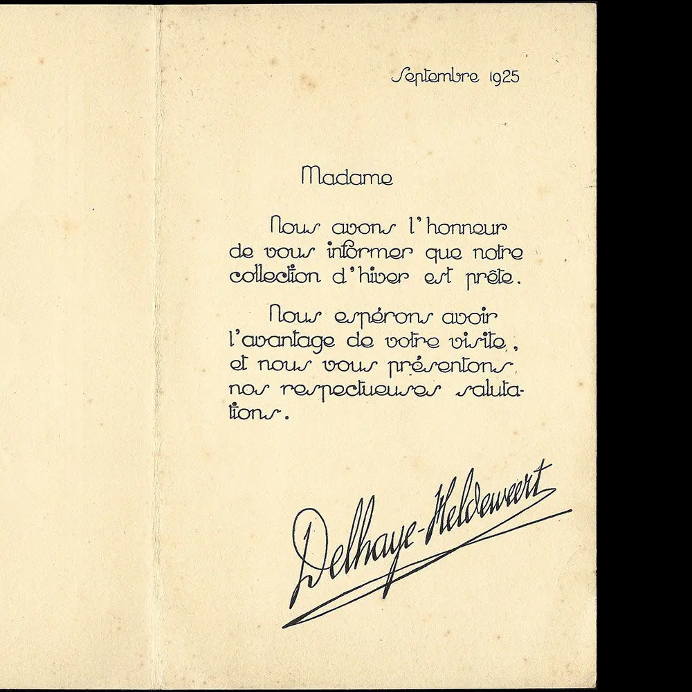 A Femina - Invitation Illustrée De La Maison De Couture, 94 Rue Nationale À Lille (1925) 2