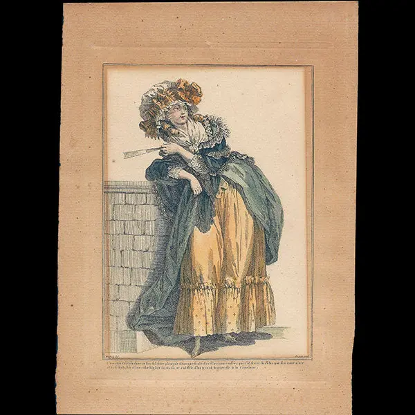 Gallerie Des Modes Et Costumes Français, 1778-1787, Gravure N° Aaa 288, L’Aimable Céphise Dans Un Lieu Solitaire, Reproduction Postérieure (Circa 1850-1900) 1