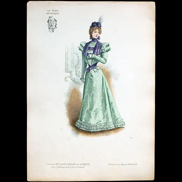 Nicaud - Toilette De Madame La Duchesse De Lorges Pour Le Mariage De M. Le Duc D'orléans, Gravure De La Mode Artistique (1896) 2