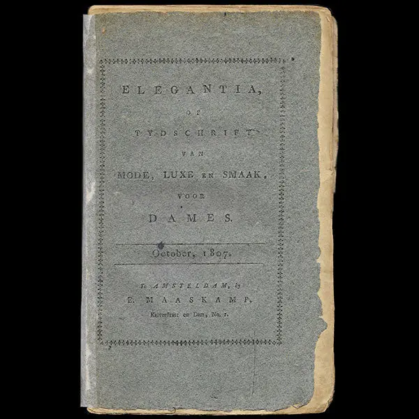 Elegantia, Of Tydschrift Van Mode, Luxe En Smaak Voor Dames - Livraison D'octobre 1807 1