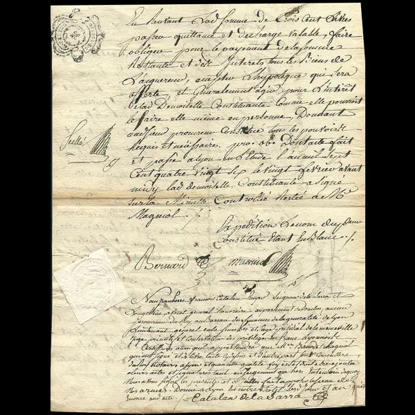 Procuration De Mme Marthe Bontemps, Marchande De Modes À Lyon (Circa 1780) 1