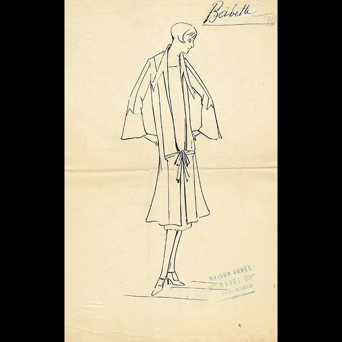 Agnès - Babette Dessin D'une Robe (Circa 1920) 1