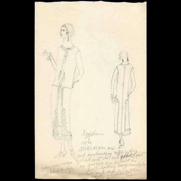 Agnès - Dessin De La Robe Egyptienne (1920S) 1
