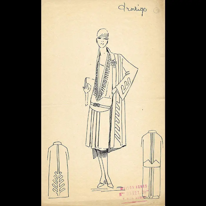 Agnès - Prodige, Dessin D'une Robe (Circa 1920) 1