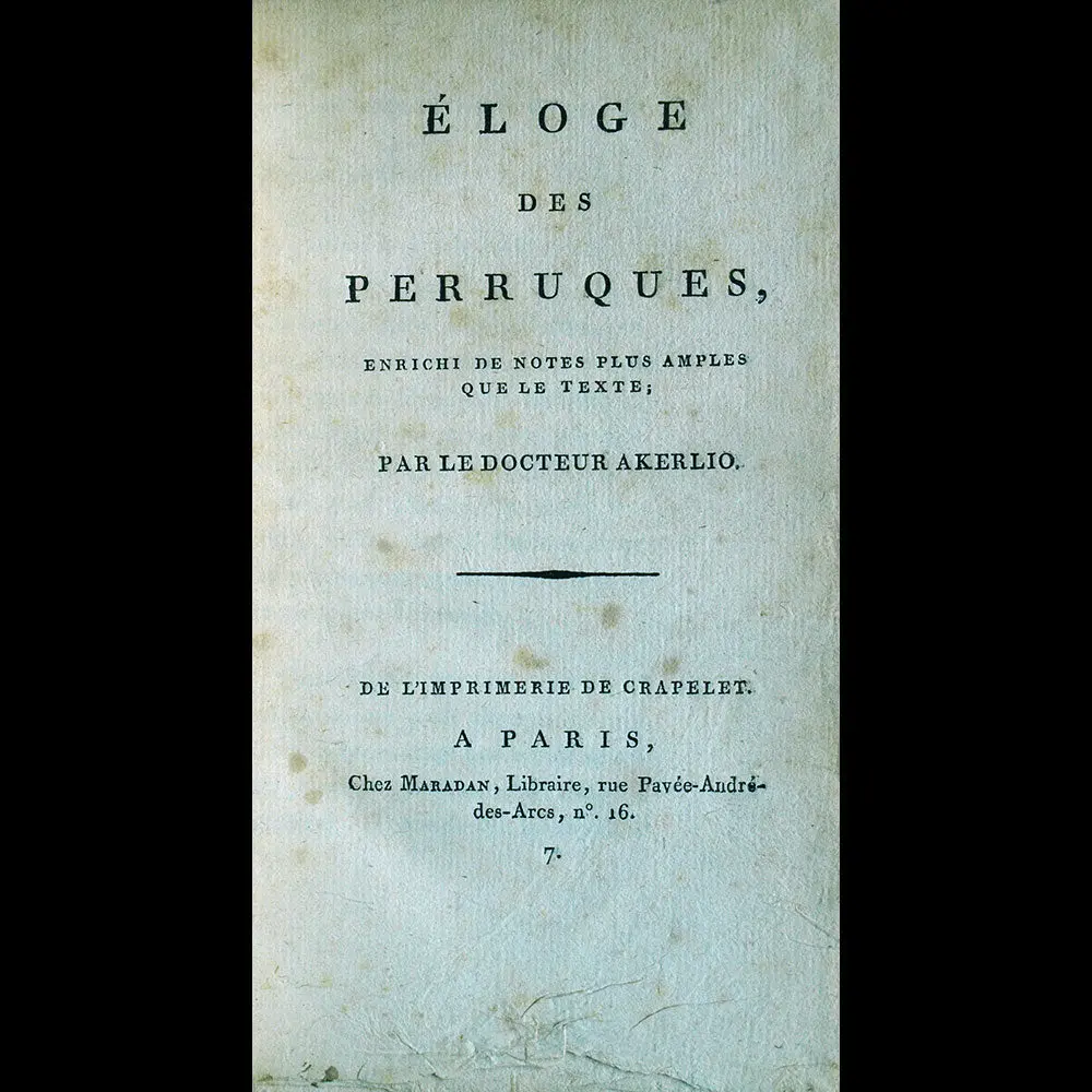 Akerlio - Eloge Des Perruques (1799) 1