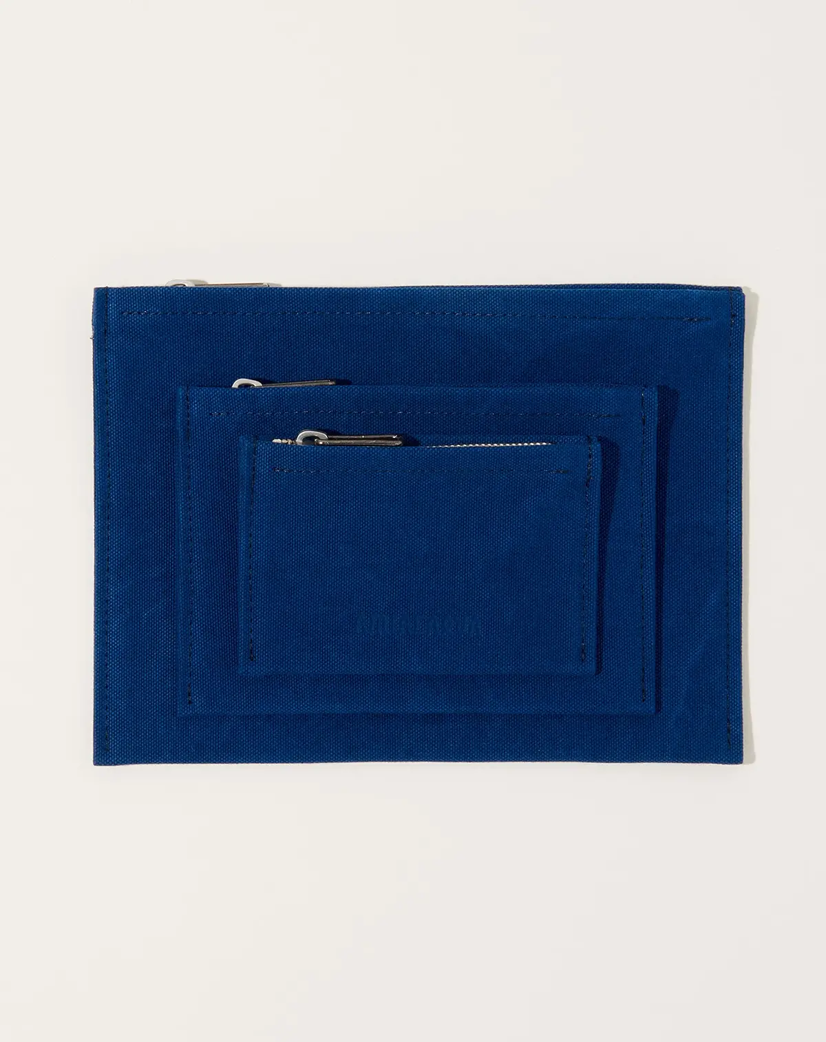 Washed Canvas Pouch In Blue 1