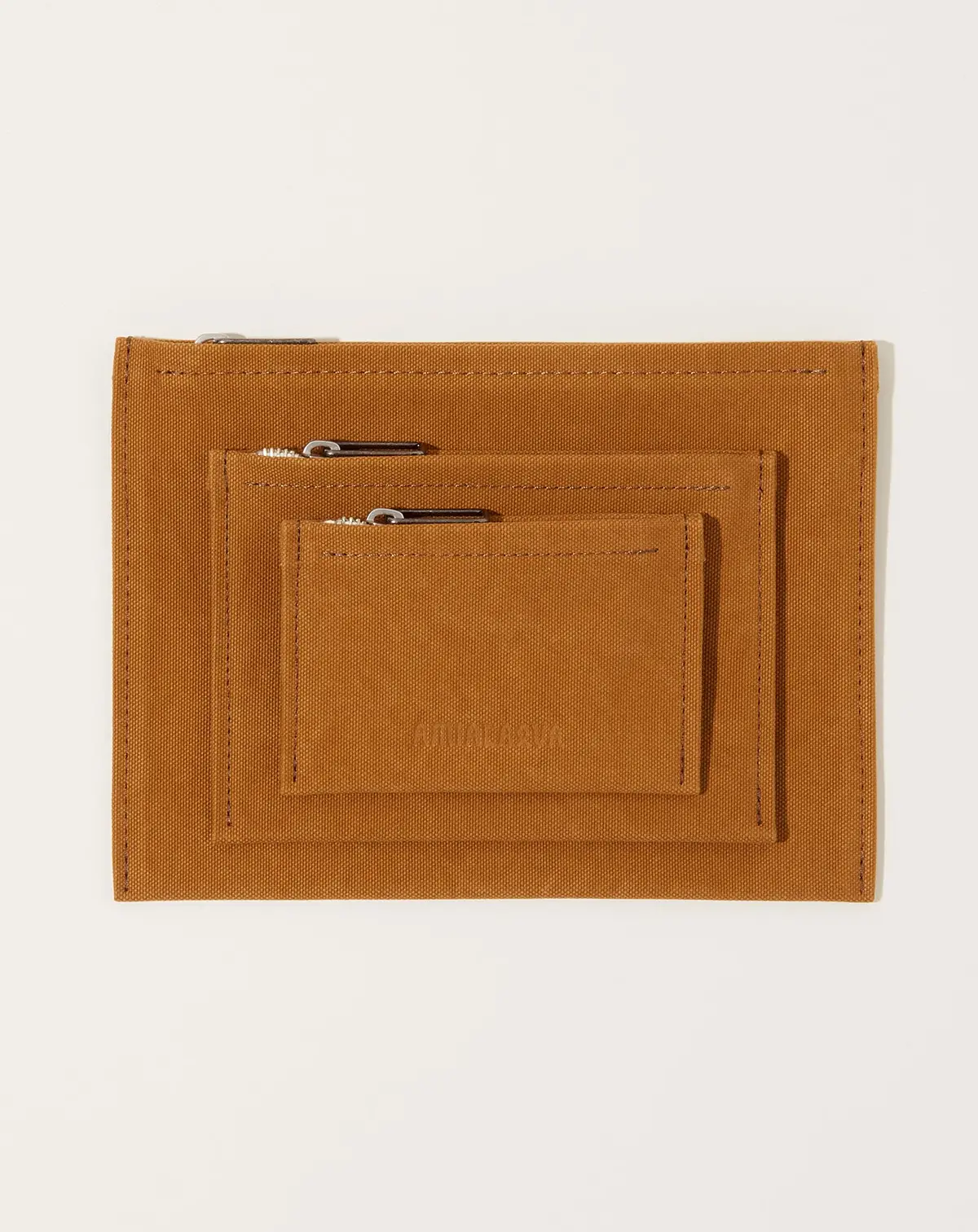 Washed Canvas Pouch In Mustard 1