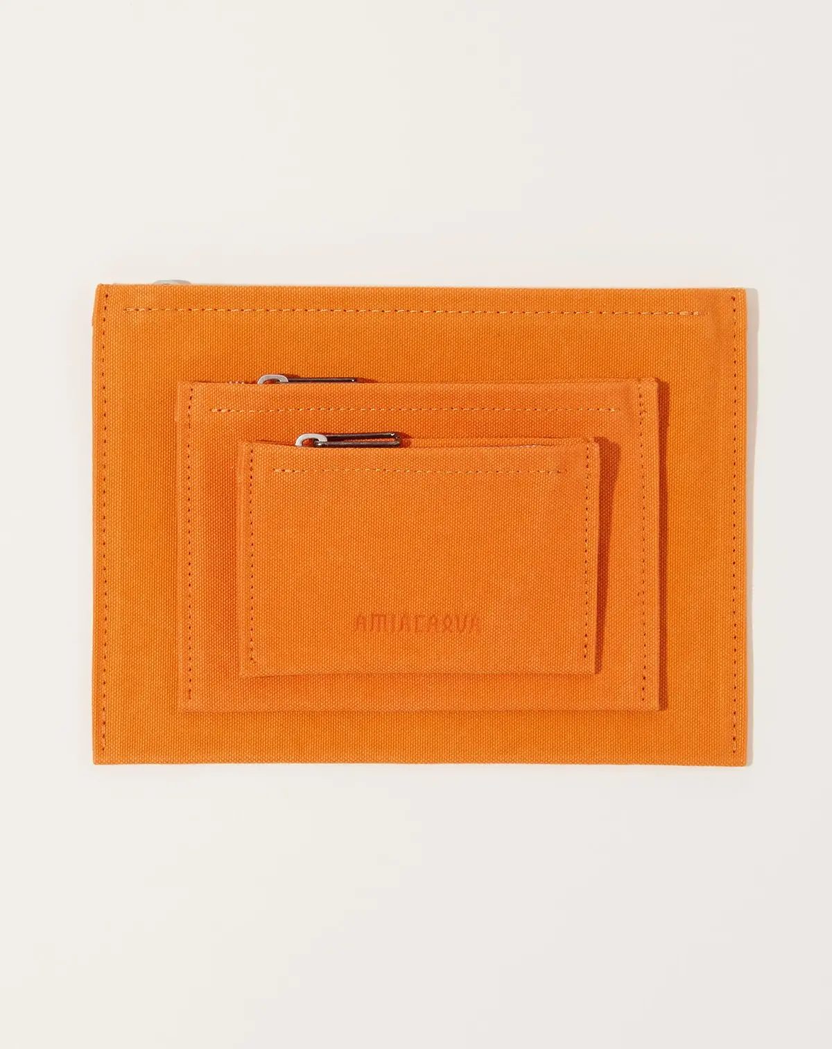 Washed Canvas Pouch In Orange 1