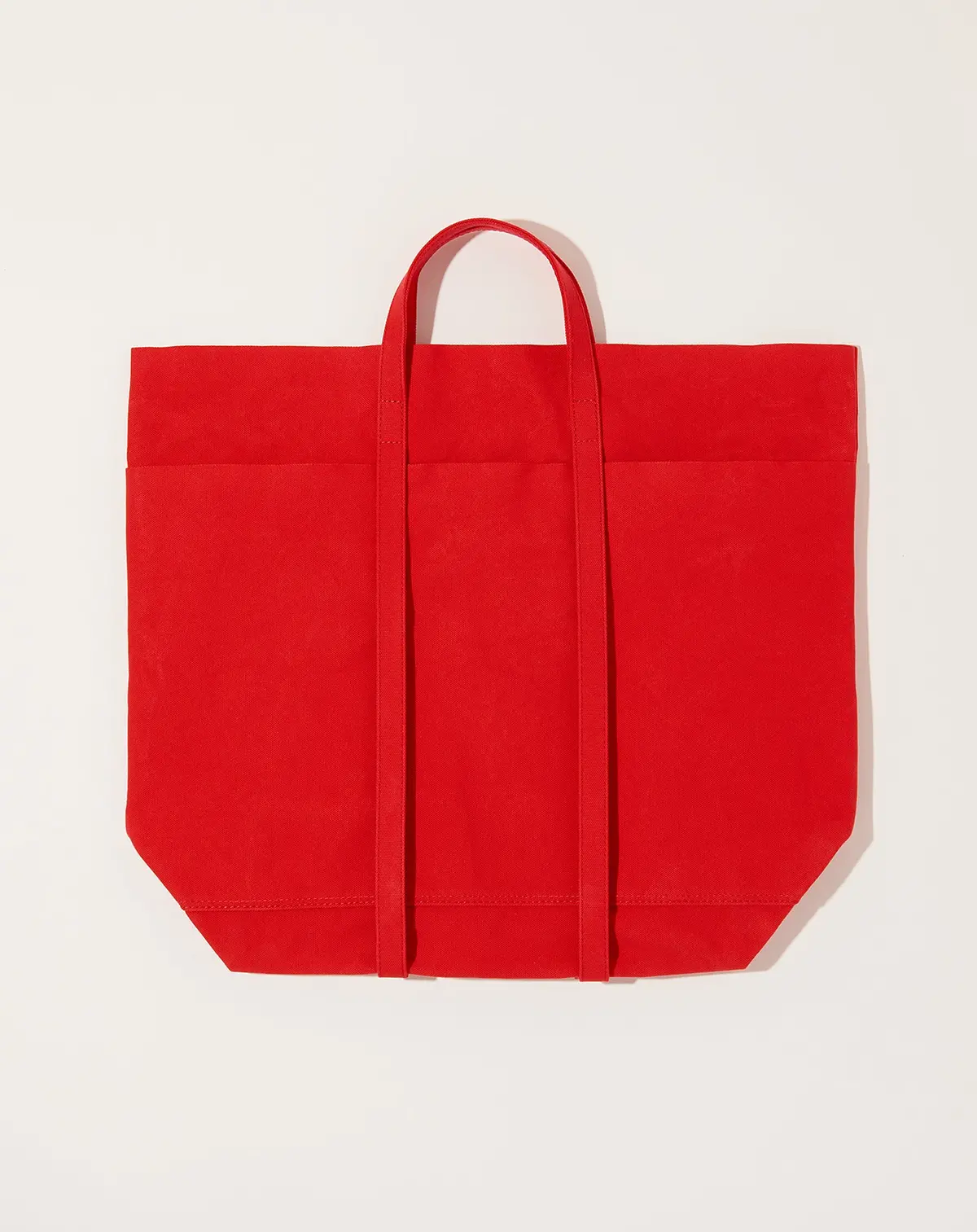 Washed Canvas 6 Pocket Tall Tote In Red 1