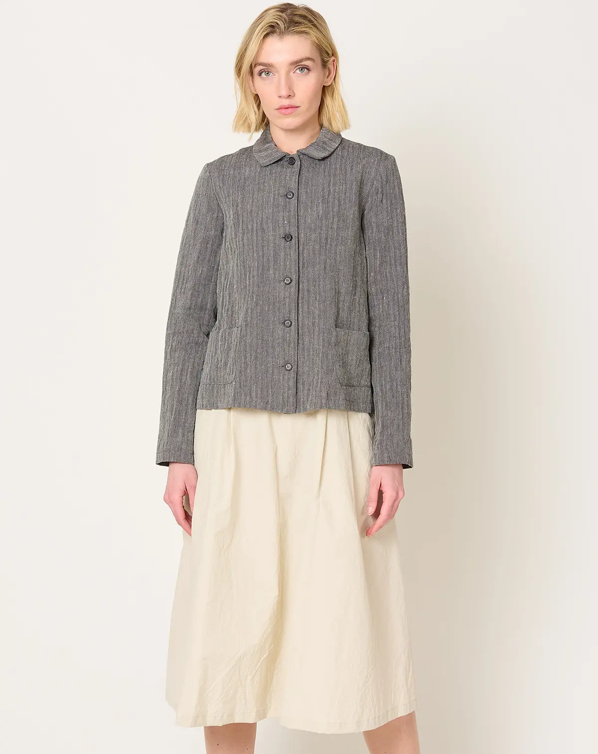 Herringbone Jacket In Black Rope 1