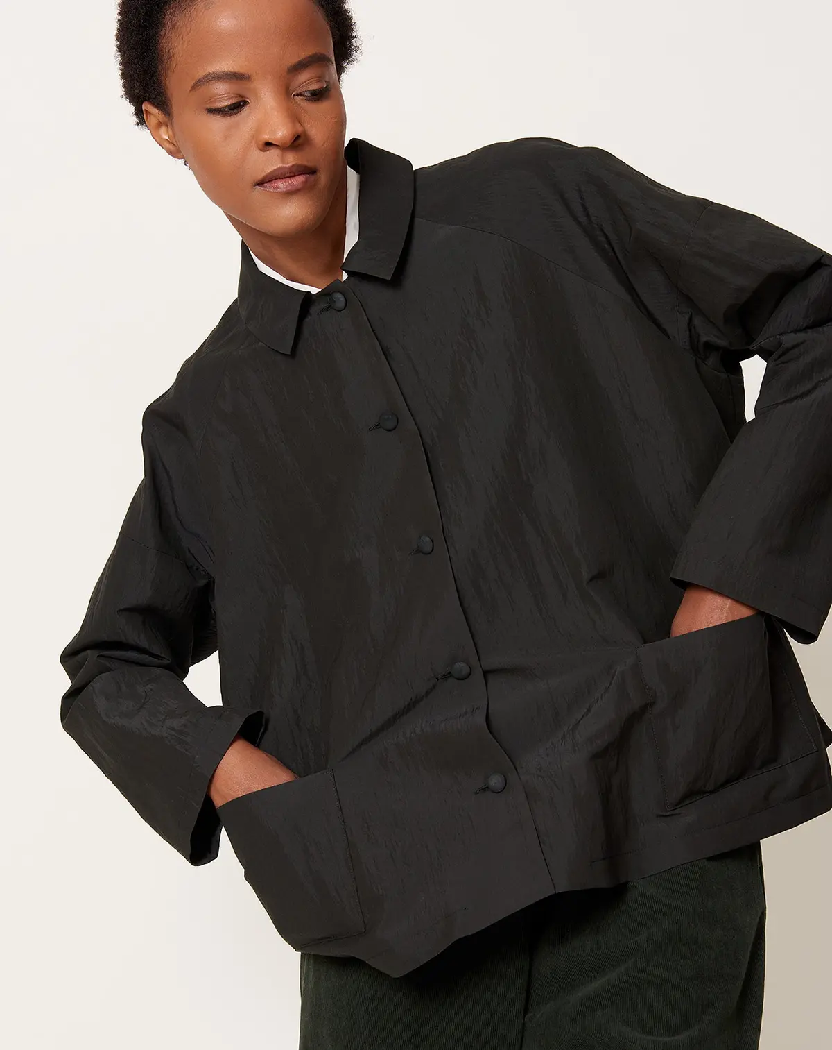 Technical Wool Jacket In Forest 1