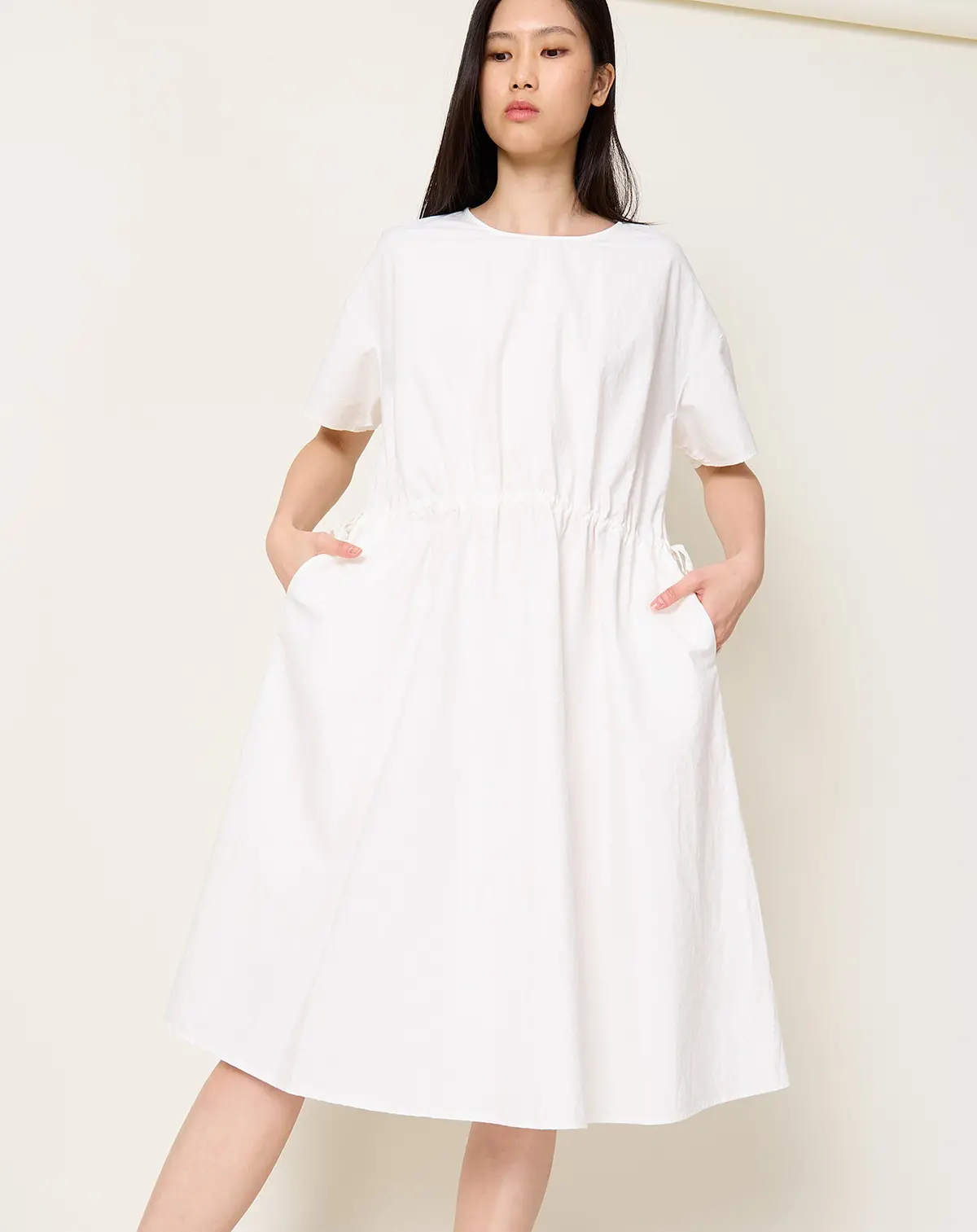 Japanese Poplin Dress In Milk 1