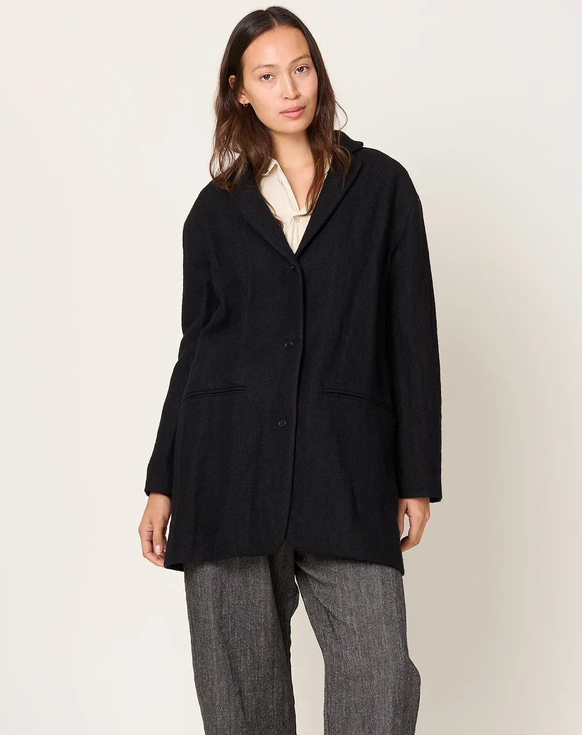 Hemp Wool Jacket In Black 1