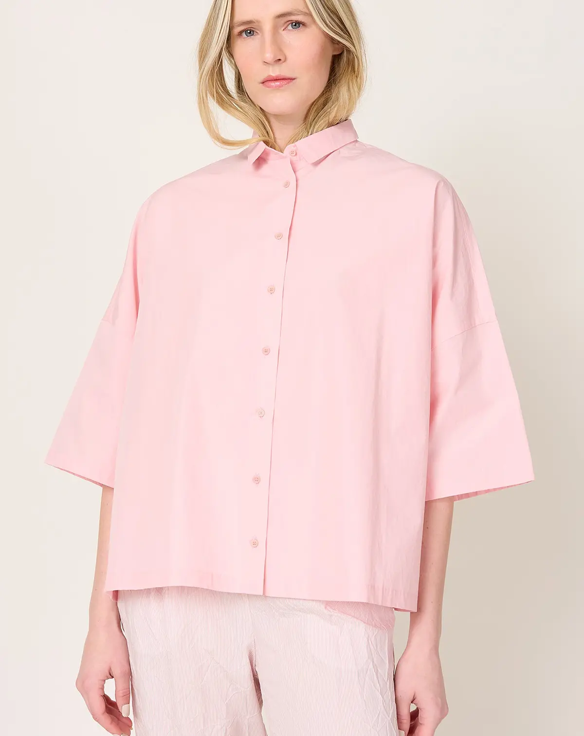 Boxy Poplin Shirt In Candy 1