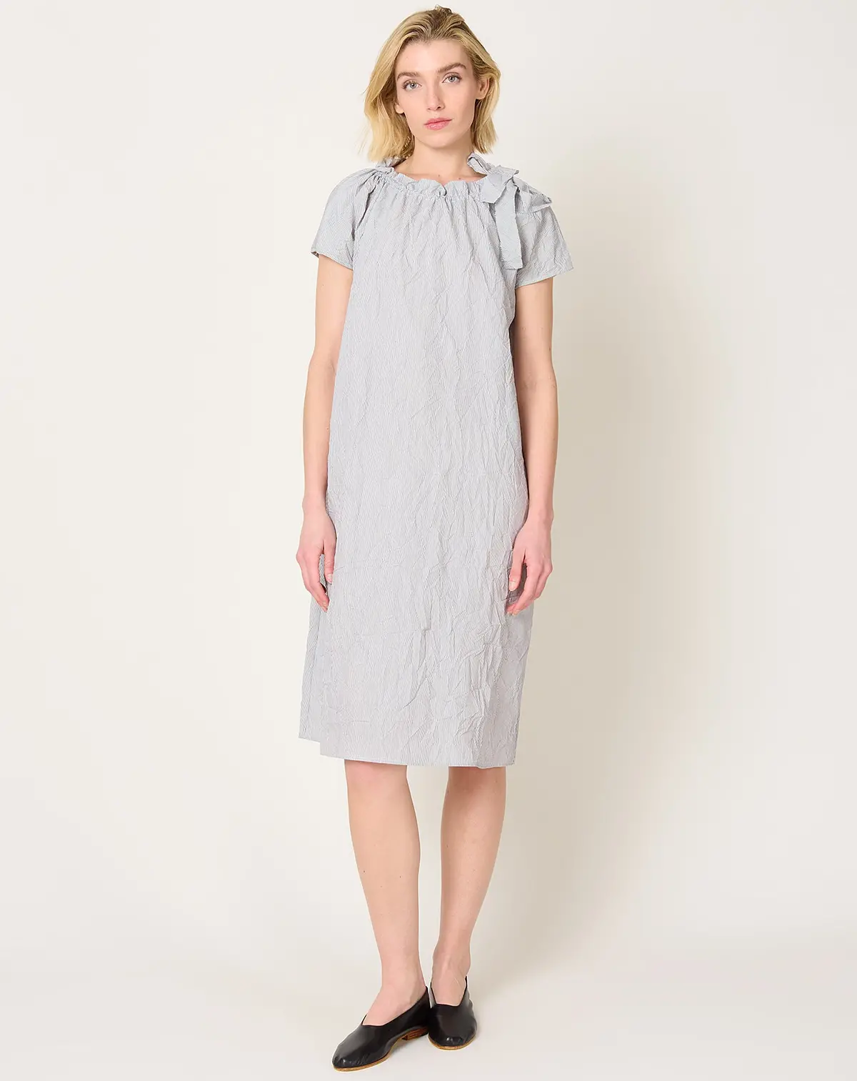 Crinkle Taffeta Dress In Abyss Stripe 1