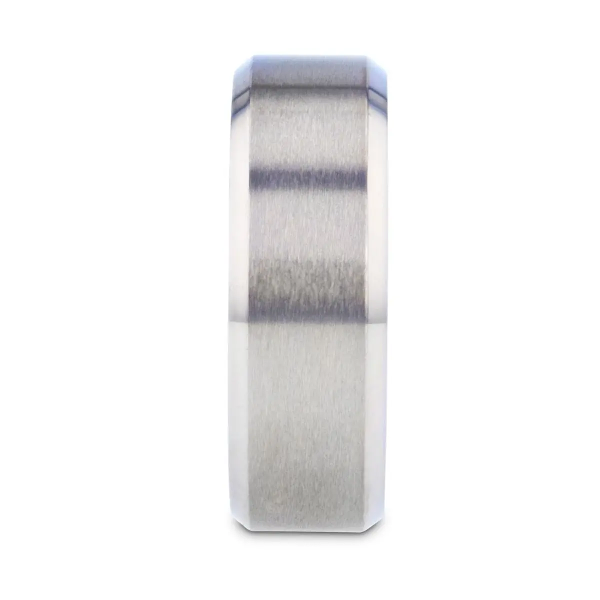 Arctic | Silver Titanium Ring, Vibrant Blue Interior, Beveled 2