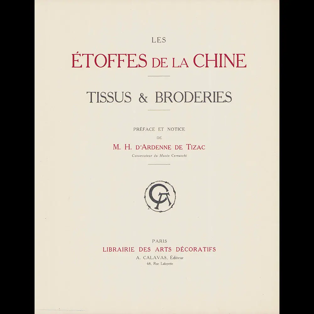 M. H. D'ardenne De Tizac - Etoffes De La Chine (1915) 2