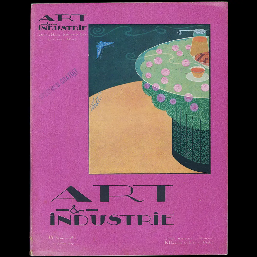 Art Et Industrie, Juillet 1927, Couverture D'erté 1