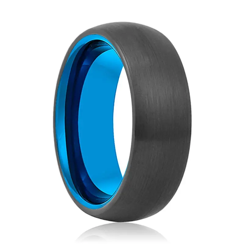Atasi | Blue Tungsten Ring Black Domed 1