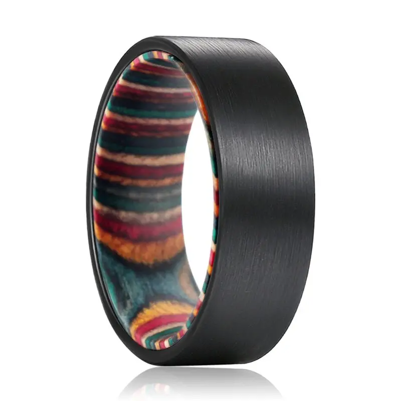 Atlas | Black Flat Tungsten Ring Multi Color Box 1