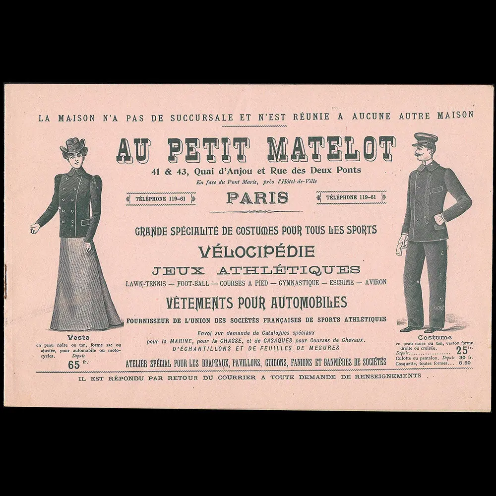 Au Petit Matelot - Catalogue De Costumes Pour Tous Les Sports (Circa 1890-1900) 1