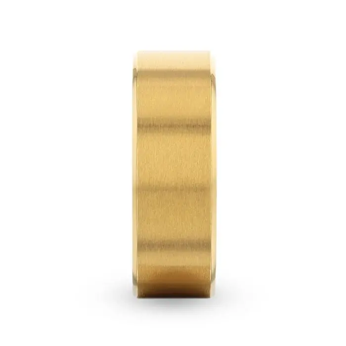 Aureliano | Gold Titanium Ring, Brushed, Beveled 2